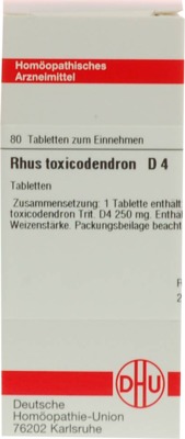 RHUS TOXICODENDRON D 4 Tabletten 80 St Tabletten