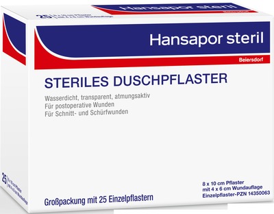Hansapor STERILES DUSCHPFLASTER 8 x 10cm 1 St Pflaster