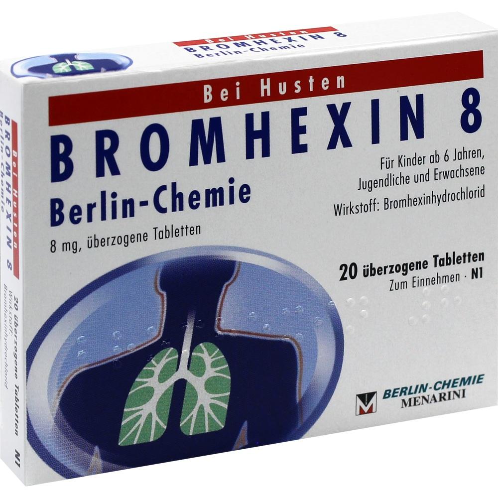 BROMHEXIN 8 Berlin-Chemie 20 St Überzogene Tabletten
