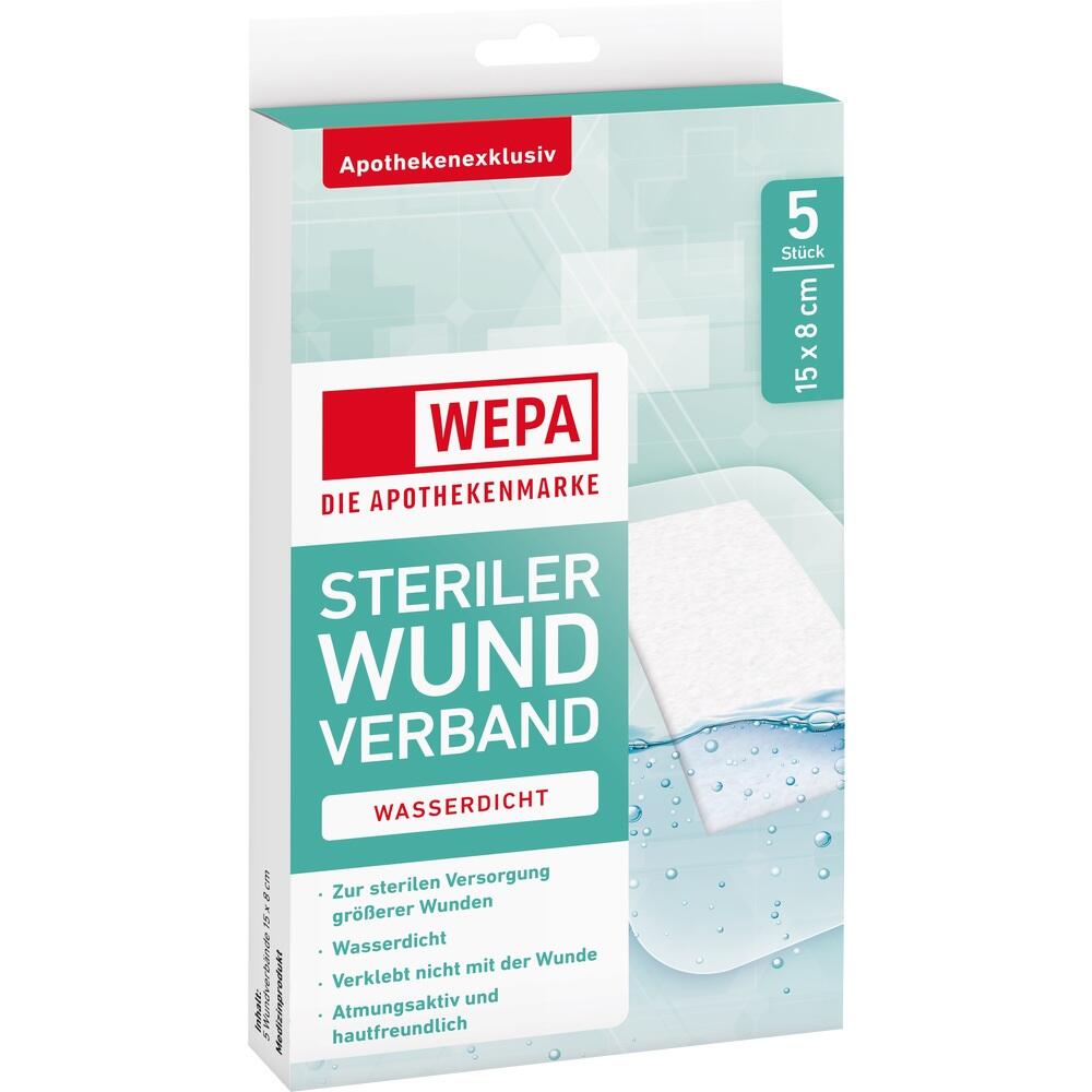 WEPA STERILER WUNDVERBAND WASSERDICHT 15x8 cm 5 St Pflaster