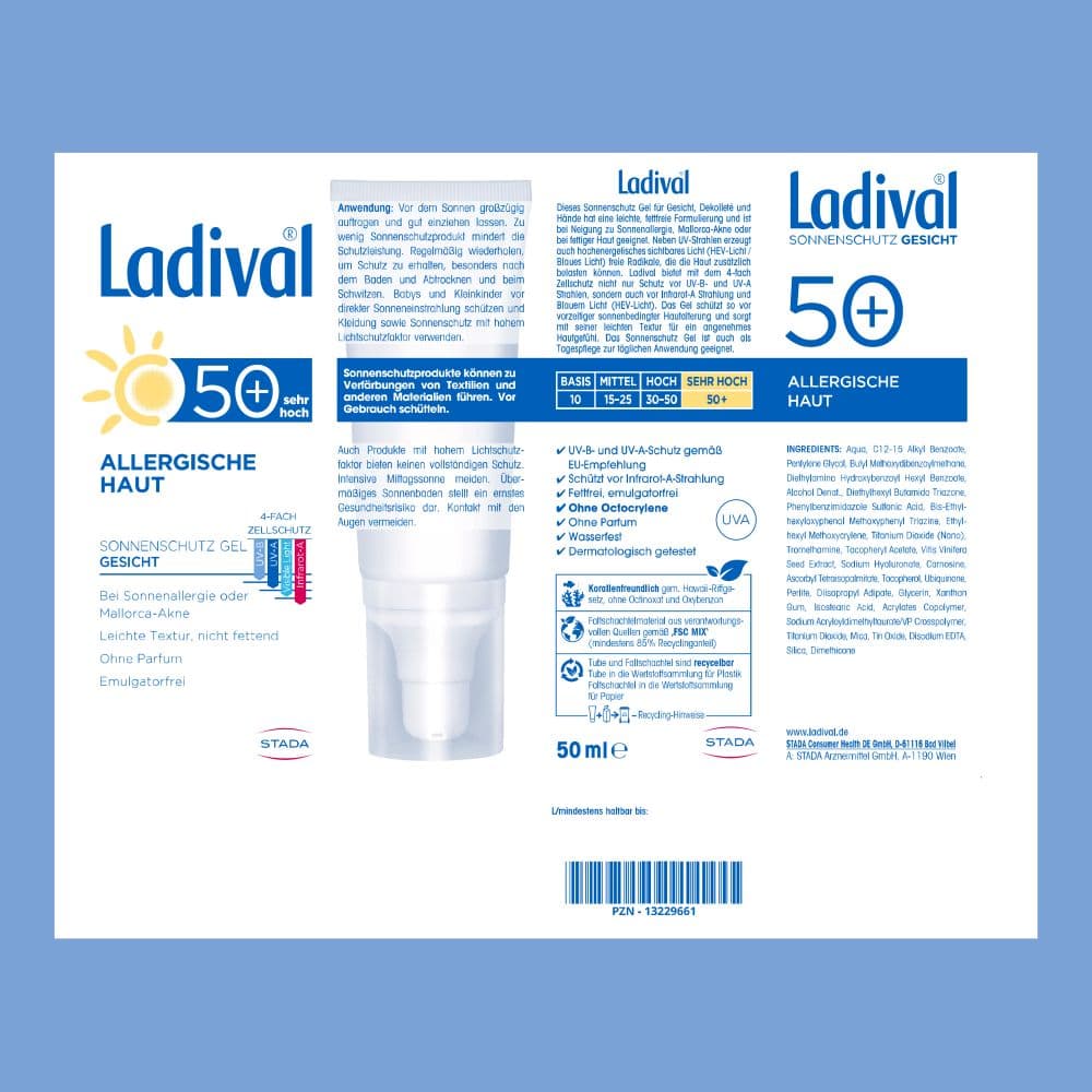Ladival ALLERGISCHE HAUT LSF 50+ 50 ml Gel