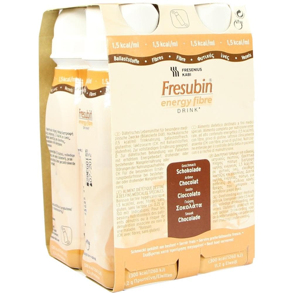 Fresubin Energy Fibre Trinknahrung Schokolade 4X200 ml Lösung
