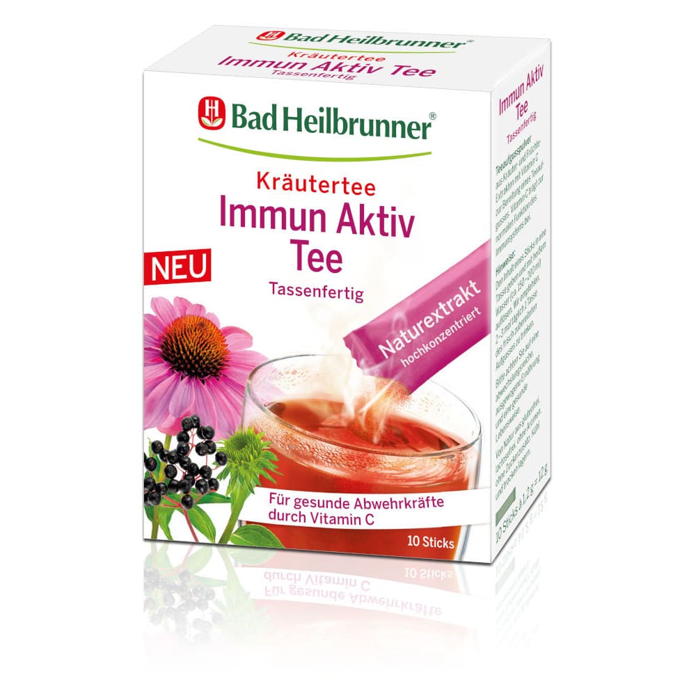 Bad Heilbrunner Immun Aktiv Tee Tassenfertig 10X1.2 g Pulver