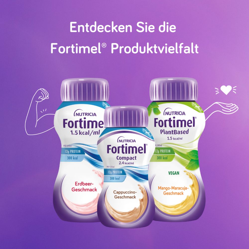 Fortimel Protein 2 kcal Schokolade-Karamell 4X200 ml Flüssigkeit