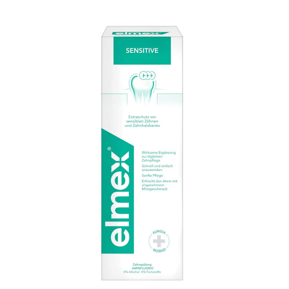 elmex SENSITIVE Zahnspülung, Schutz vor empfindlichen Zähnen 100 ml Lösung