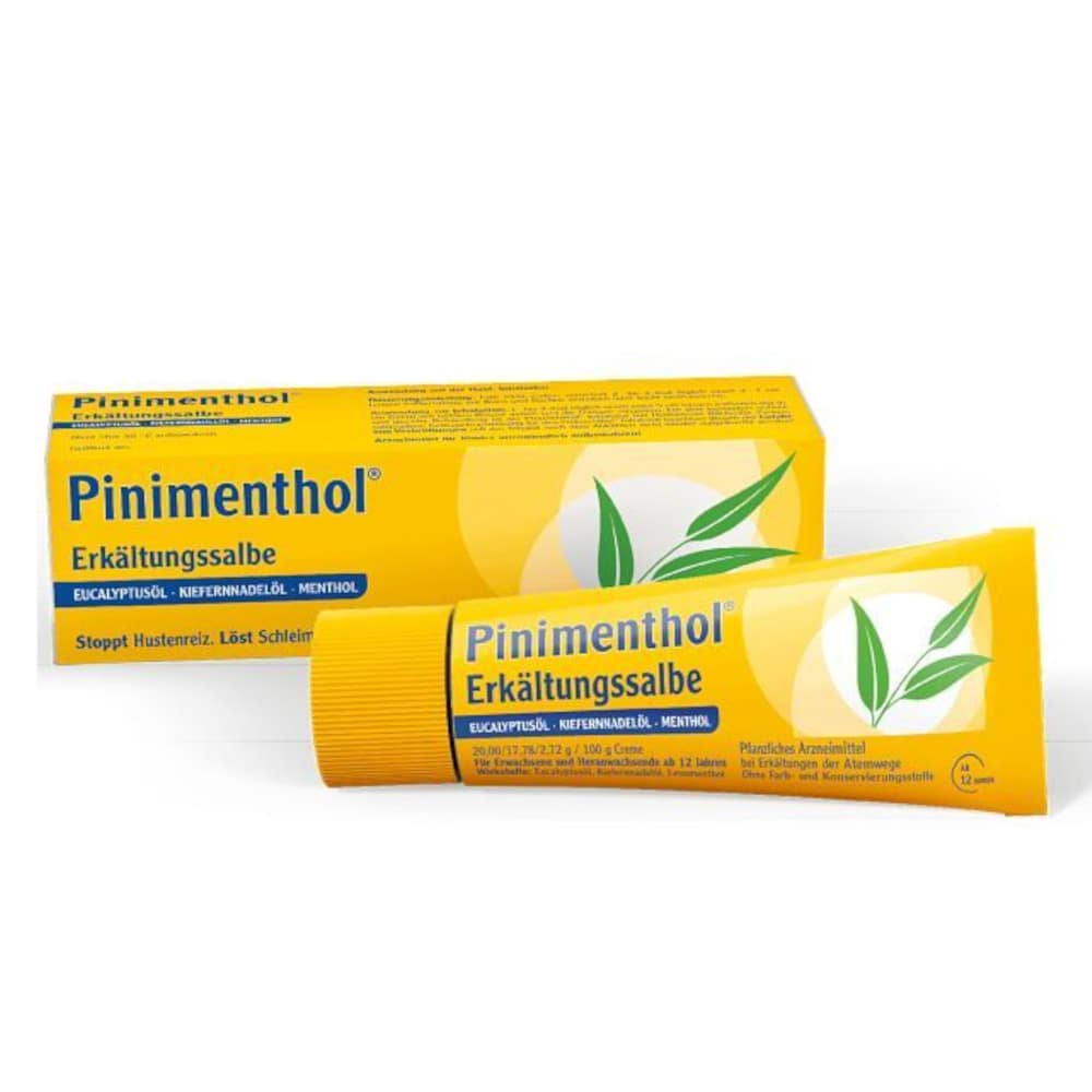 Pinimenthol Erkältungssalbe ab 12 Jahren - mit Eucalyptusöl, Kiefernnadelöl und Menthol 20 g Creme