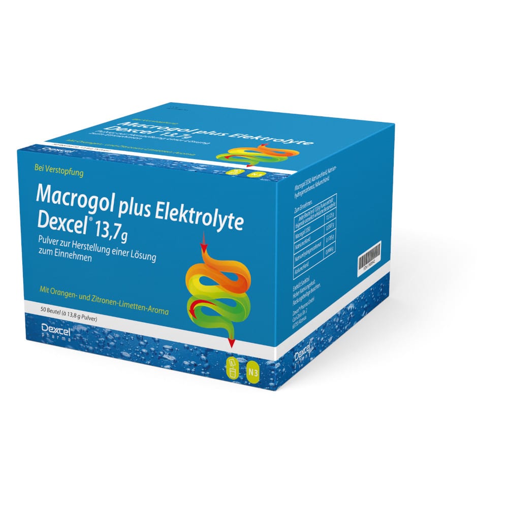 Macrogol plus Elektrolyte Dexcel 13,7g 50 St Pulver zur Herstellung einer Lösung zum Einnehmen