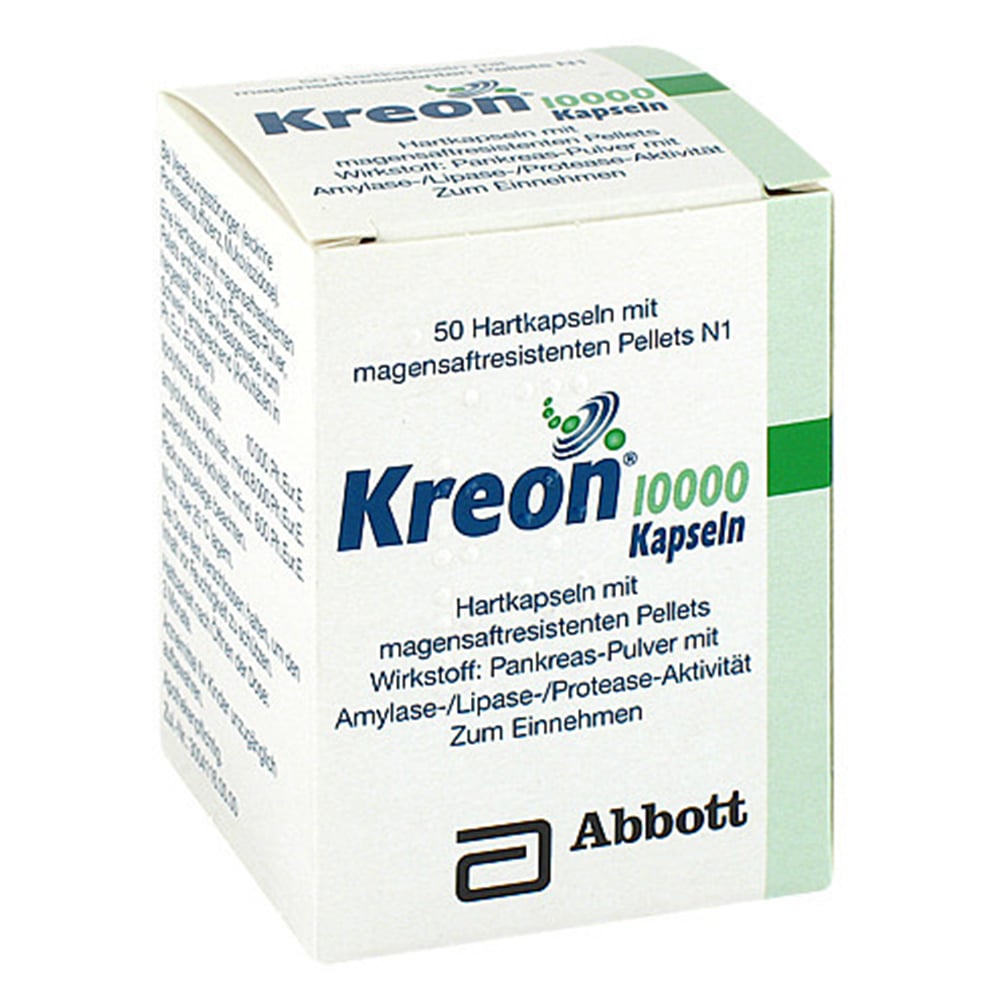 Kreon 10000 50 St Hartkapseln mit magensaftresistent überzogenen Pellets