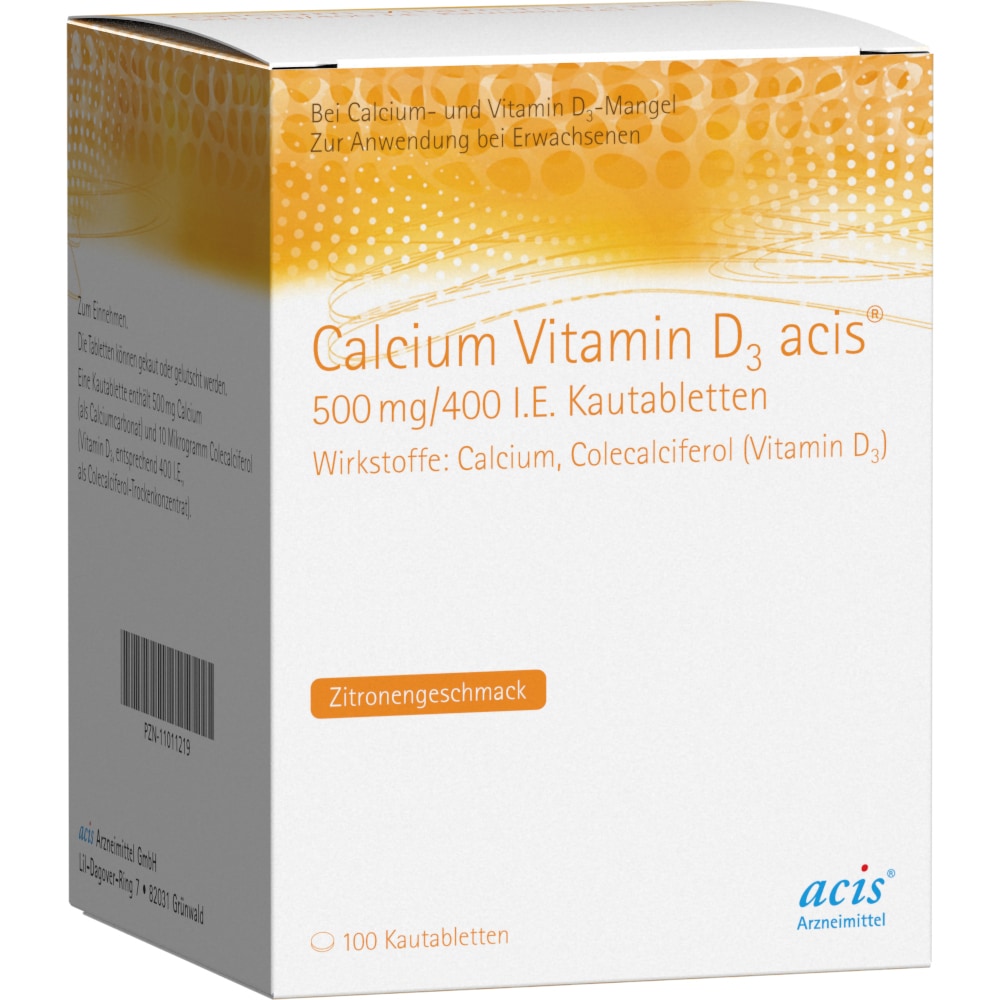 Calcium Vitamin D3 acis 500mg/400 I.E. 100 St Kautabletten