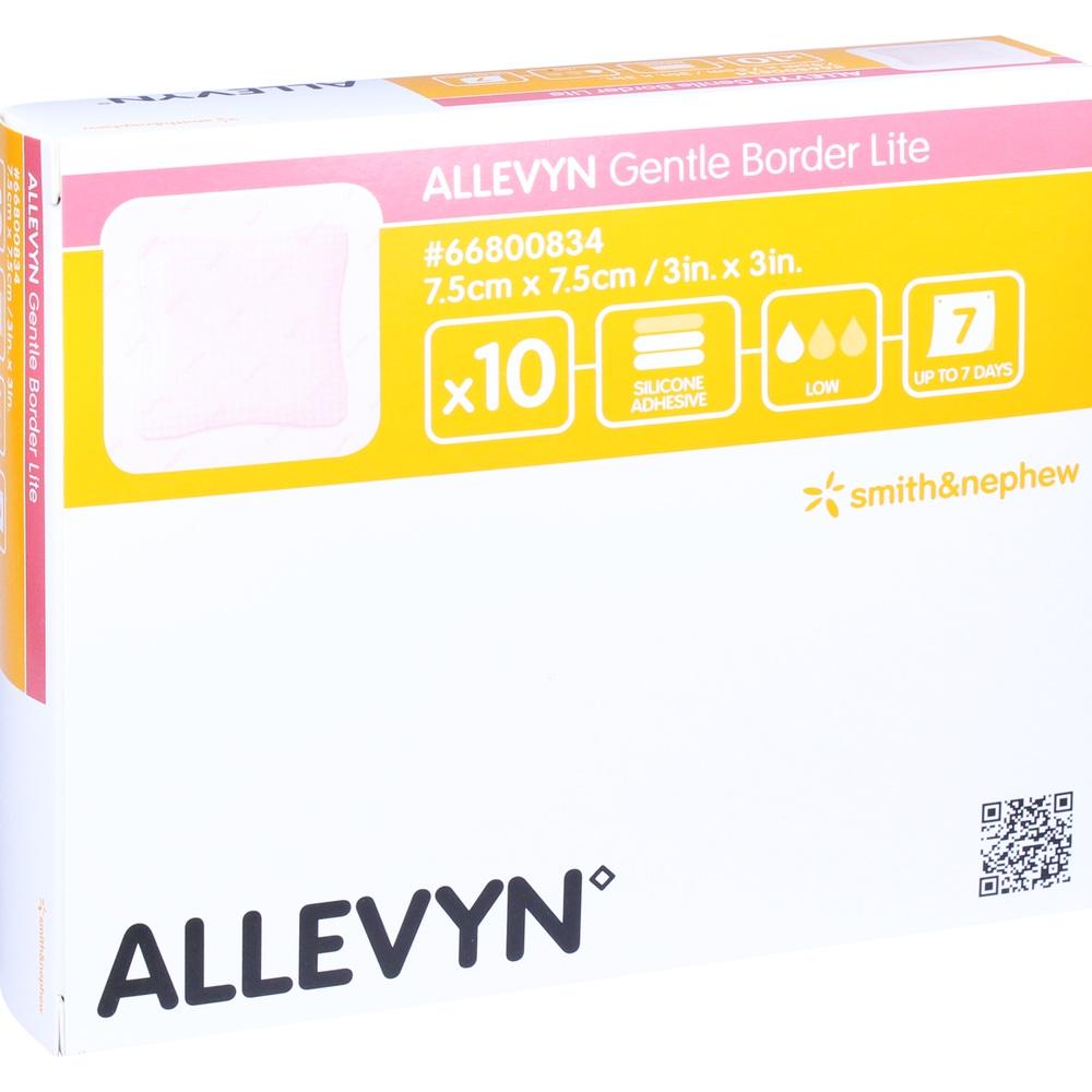 ALLEVYN Gentle Border Lite 7,5x7,5 cm Schaumverb. 10 St Verband
