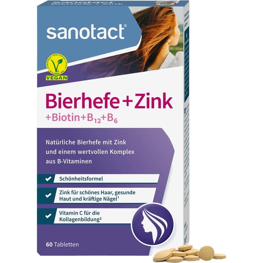 sanotact Bierhefe + Zink + Biotin + B12 + B6 60 St Tabletten