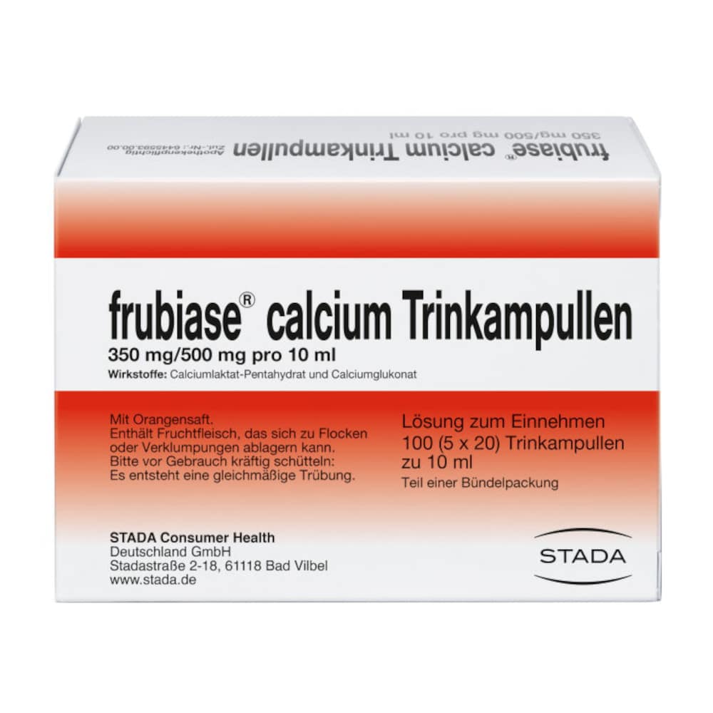Frubiase Calcium 350mg/500mg 5X20 St Trinkampullen