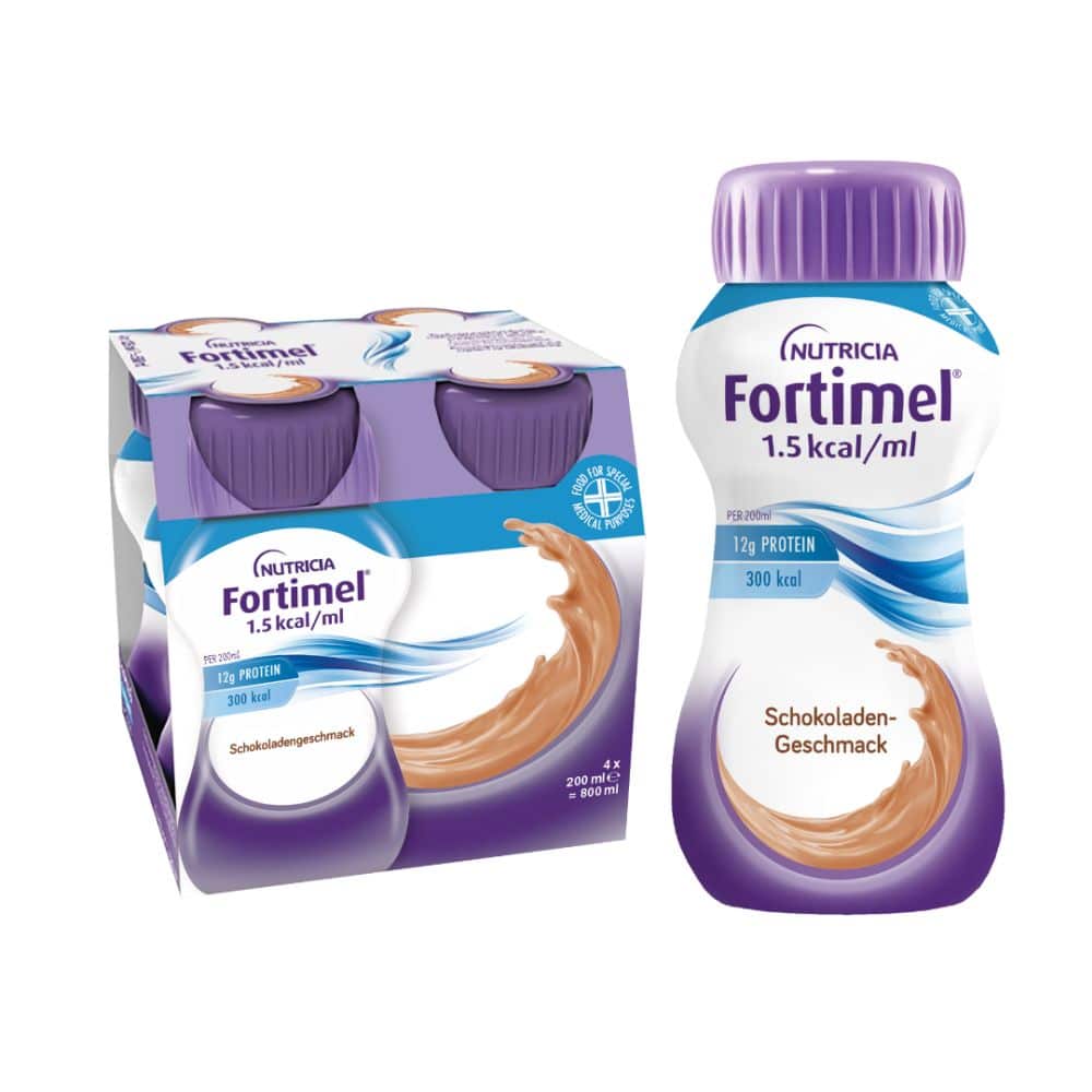 NUTRICIA Fortimel 1,5kcal / ml Schokoladen-Geschmack 4X200 ml Flüssigkeit