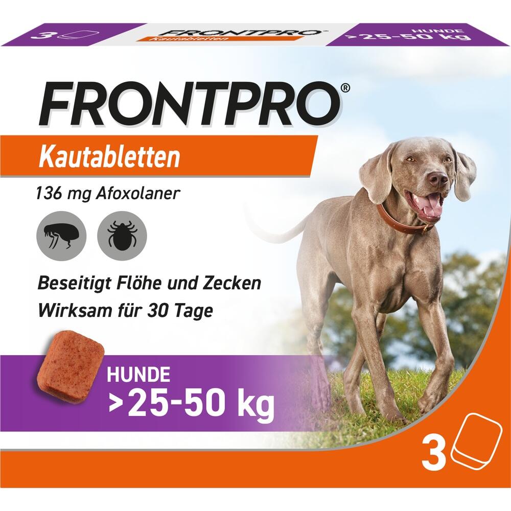 FRONTPRO Kautabletten für Hunde (>25-50kg) 3 St Kautabletten