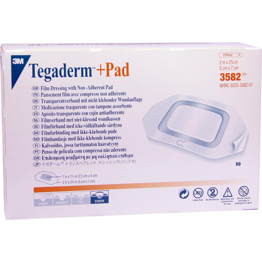 TEGADERM 3M Plus Pad 5x7 cm Fertigverb.3582 50 St Verband