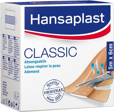 Hansaplast CLASSIC Atmungsaktiv 6cm x 5m 1 St Pflaster