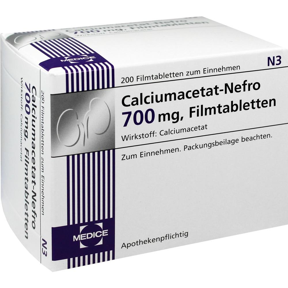 CALCIUMACETAT NEFRO 700 mg Filmtabletten 200 St Filmtabletten