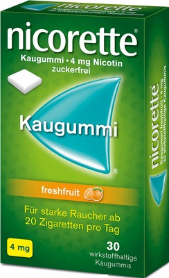 nicorette 4 mg Nikotinkaugummi freshfruit für Raucher zum Aufhören