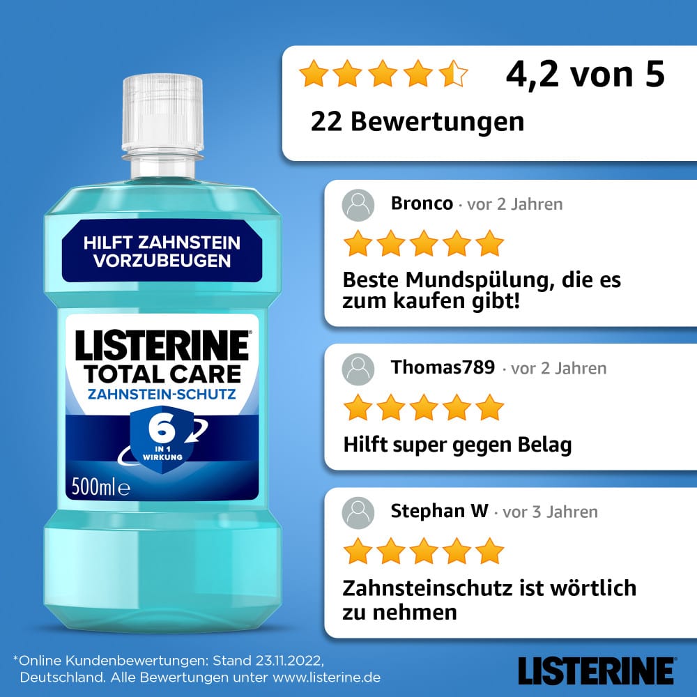 LISTERINE Total Care Zahnstein-Schutz 500 ml Lösung LISTERINE Total Care Zahnstein-Schutz 500 ml Lösung