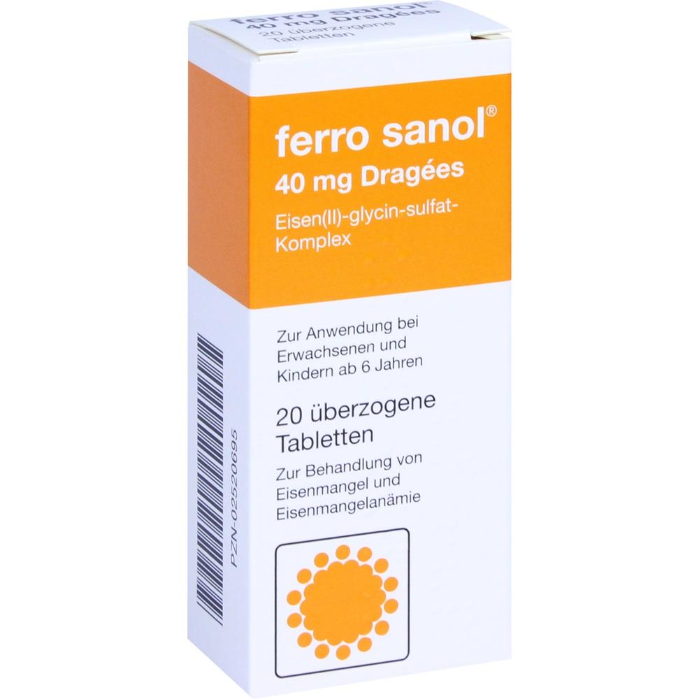 Ferro sanol 40mg Dragees 20 St Überzogene Tabletten