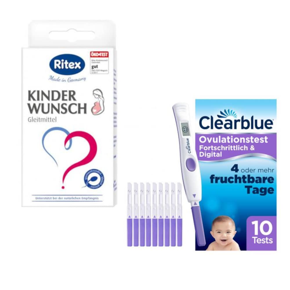 RITEX Kinderwunsch Gleitgel + CLEARBLUE Ovulationstest Set 1 Sparset