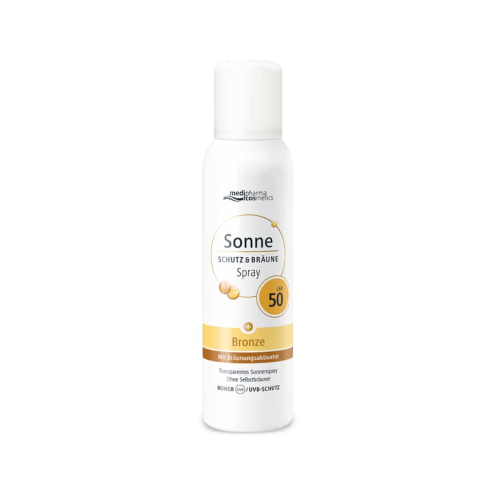 medipharma cosmetics Sonne SCHUTZ & BRÄUNE Bronze LSF 50 Aerosol-Spray 150 ml Spray