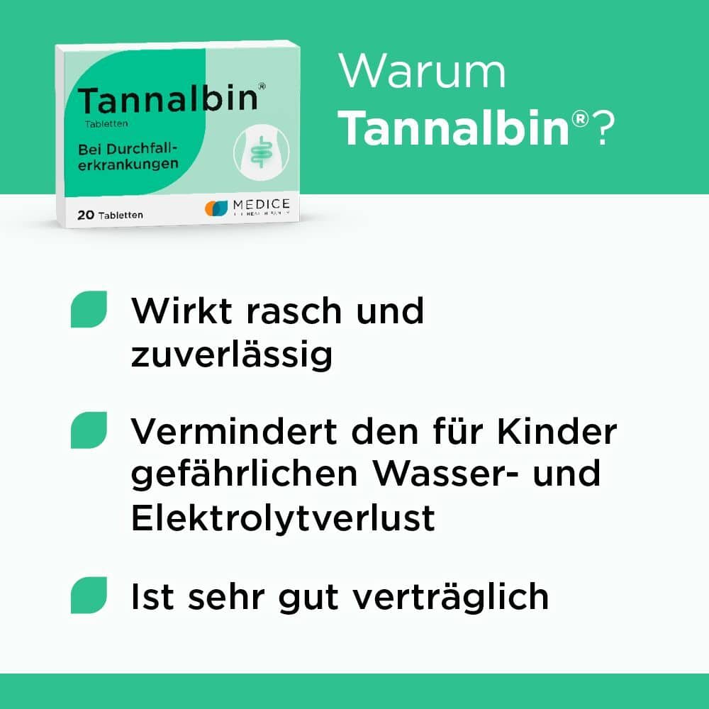 Tannalbin bei Durchfallerkrankungen 20 St Tabletten