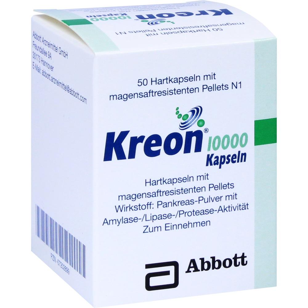 Kreon 10000 50 St Hartkapseln mit magensaftresistent überzogenen Pellets