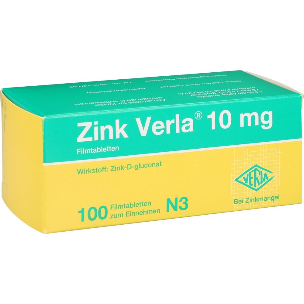 Zink Verla 10mg 100 St Filmtabletten