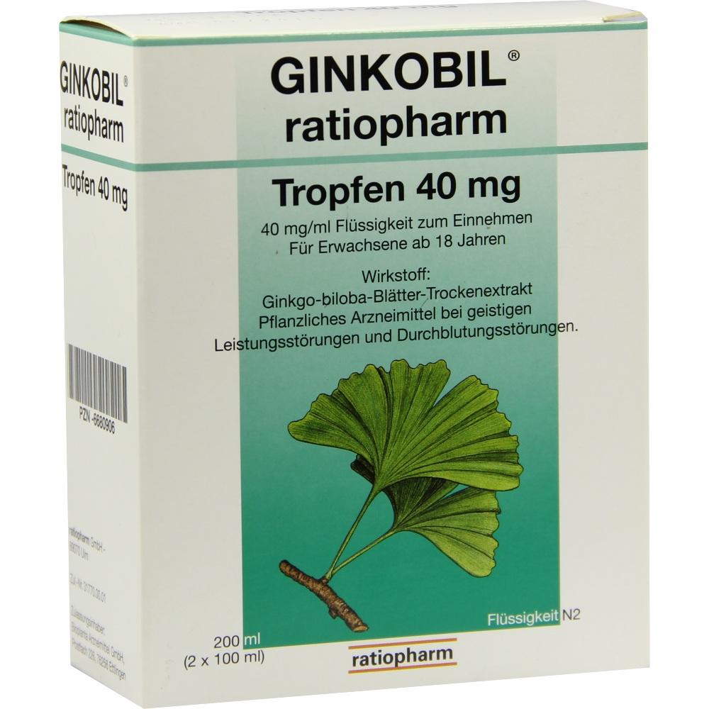 Ginkobil ratiopharm 40mg mit Ginkgo biloba 200 ml Tropfen