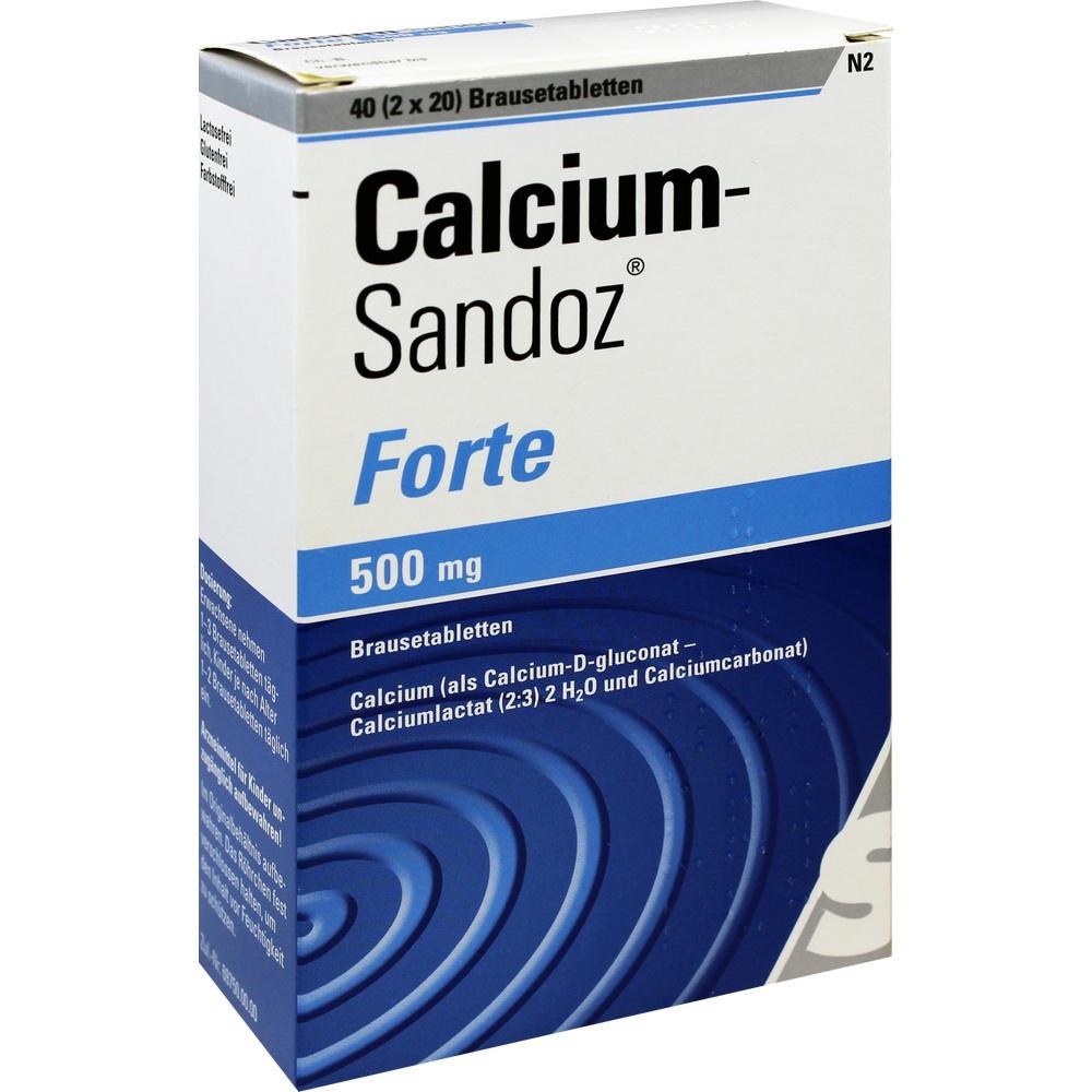 Calcium-Sandoz forte 500mg 2X20 St Brausetabletten