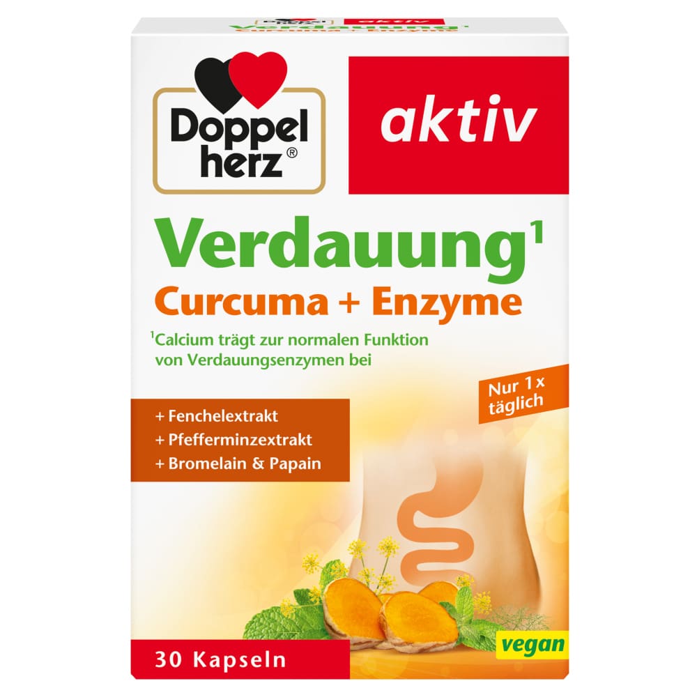Doppelherz aktiv Verdauung Curcuma + Enzyme 30 St Kapseln