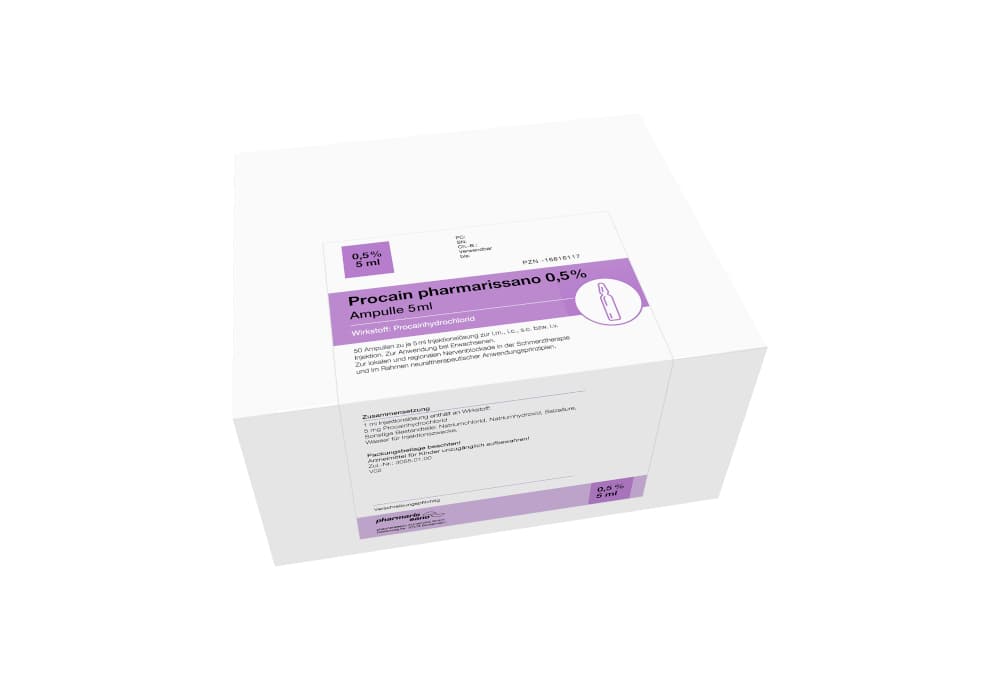 Procain pharmarissano 0,5% Ampulle 5ml 50X5 ml Injektionslösung