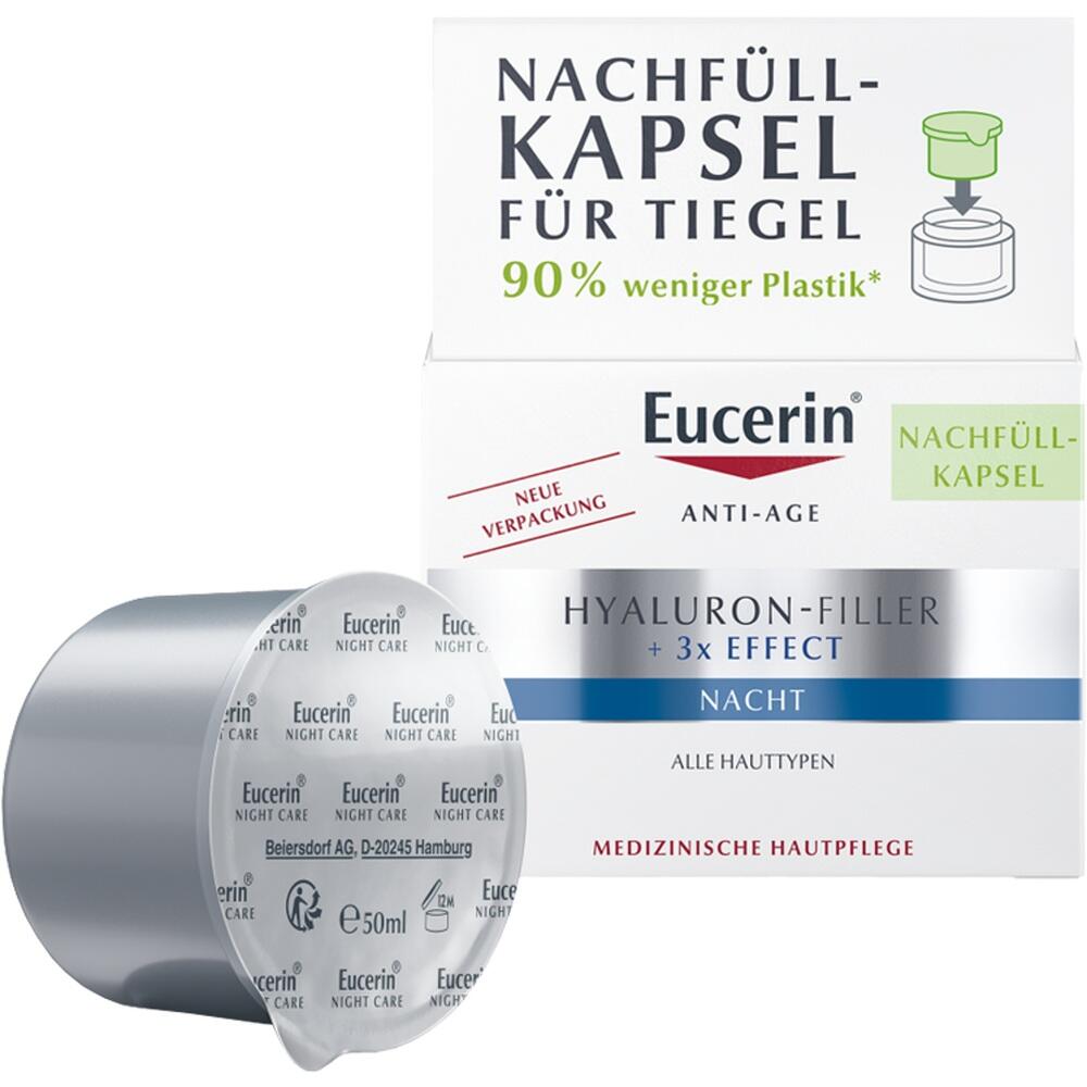 Eucerin HYALURON FILLER + 3 x Effect Nacht Nachfüllkapsel  50 ml Creme