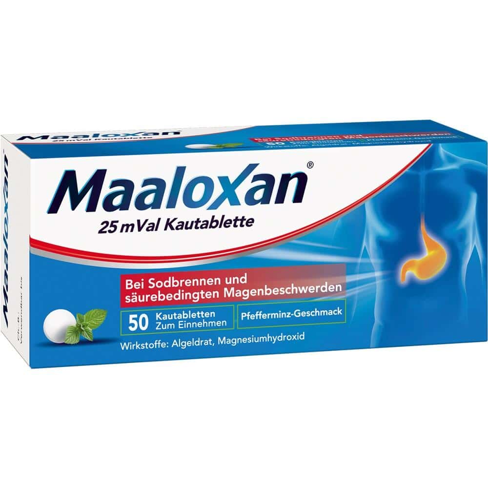 MAALOXAN Kautabletten bei Sodbrennen & Magenschmerzen 50 St Kautabletten
