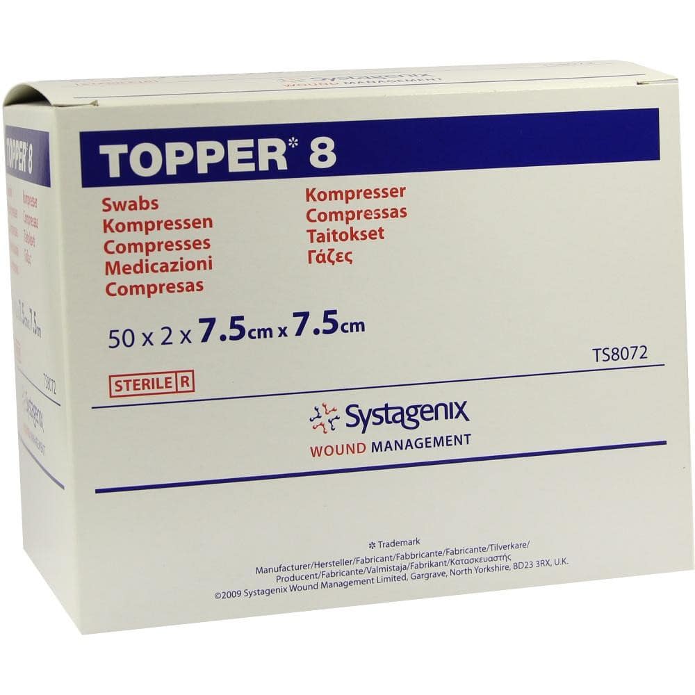 TOPPER 8 Kompr.7,5x7,5 cm unsteril 100 St Kompressen