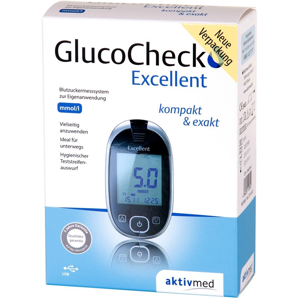 GLUCO CHECK Excellent Blutzuckermessgerät Set mmol/l 1 St