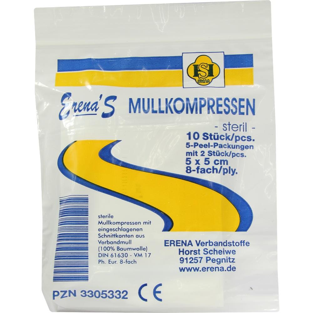 ERENA STERIL Mullkompr.5x5 cm 8fach 5X2 St