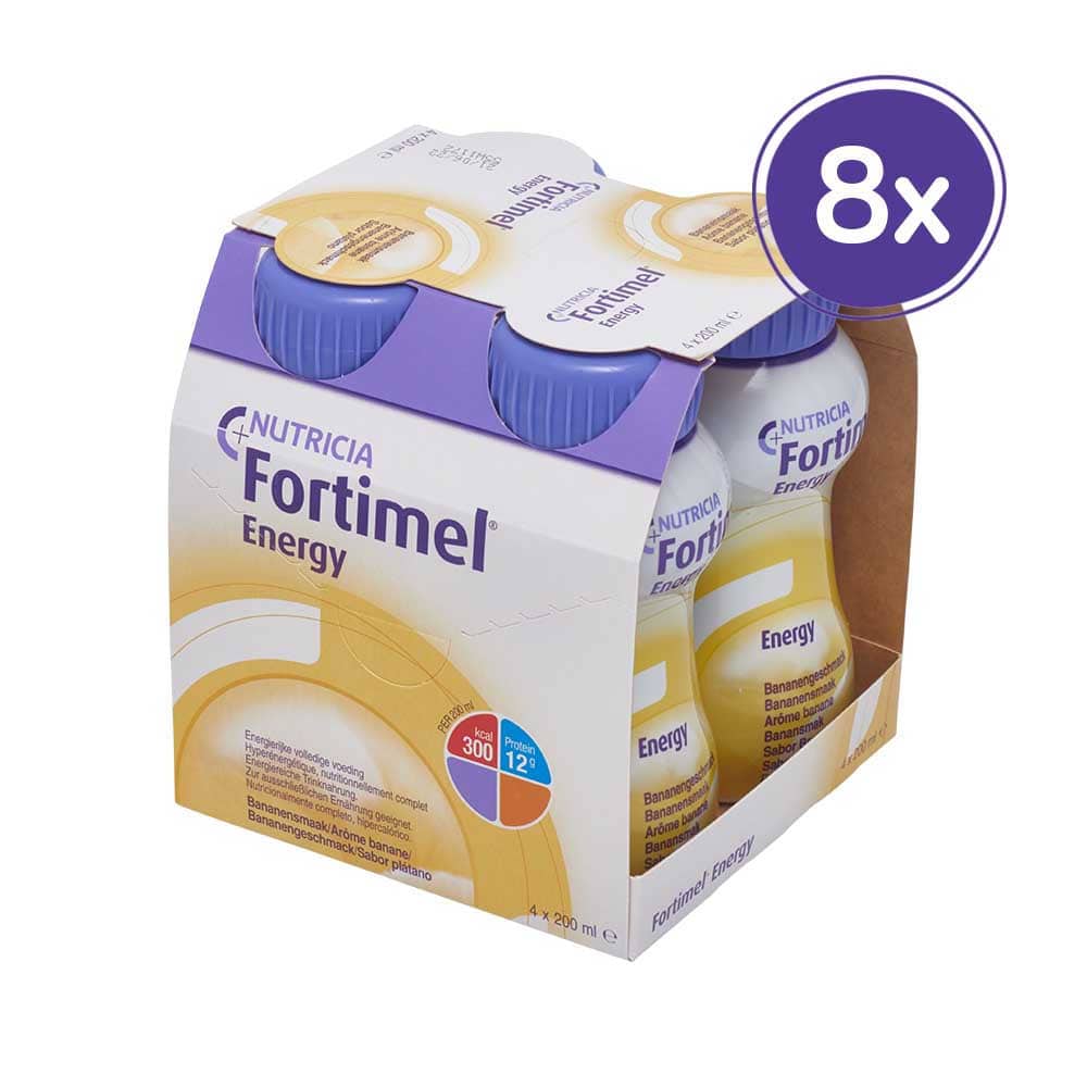 Fortimel Energy Trinknahrung Banane 8X4X200 ml Flüssigkeit