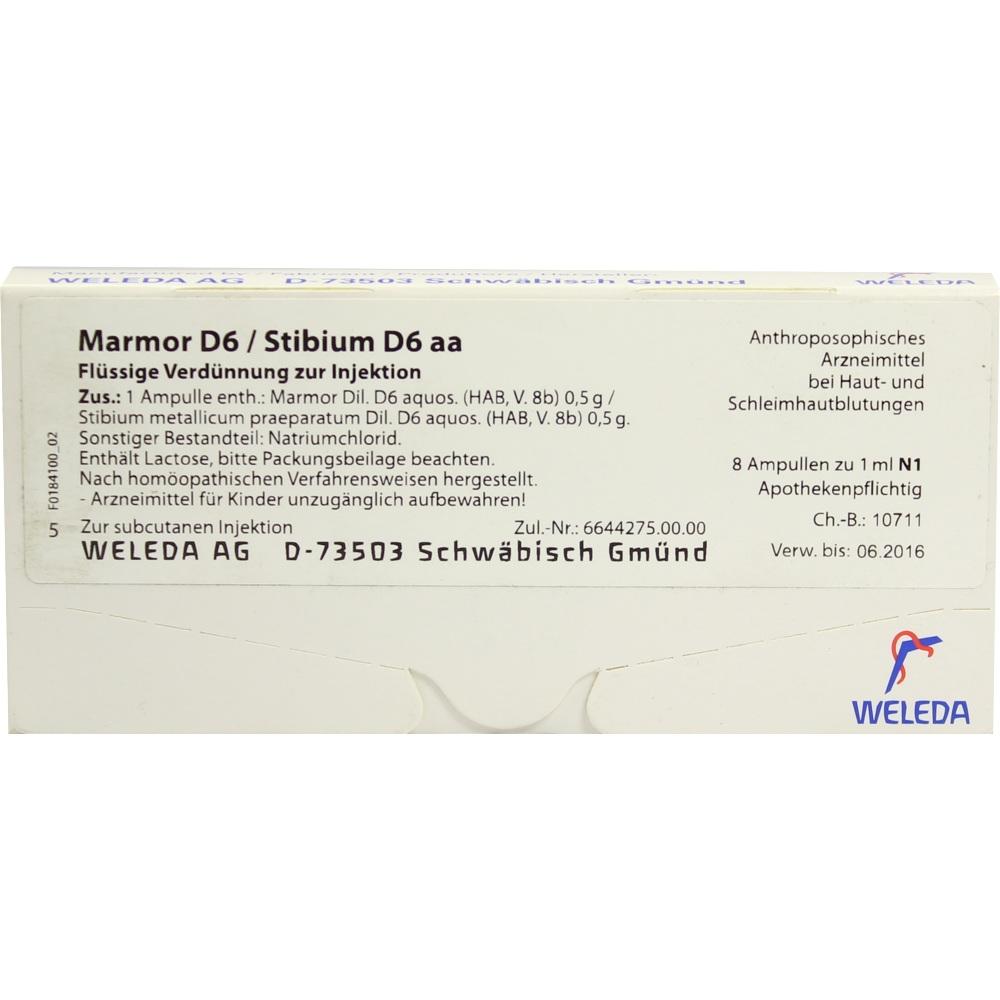 WELEDA MARMOR D 6 / STIBIUM D 6 aa Ampullen 8X1 ml Ampullen