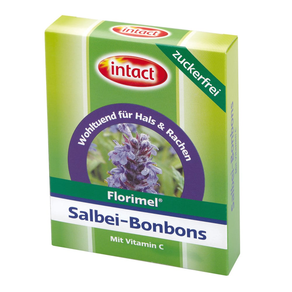 FLORIMEL Salbeibonbons mit Vitamin C zuckerfrei 40 g Bonbons