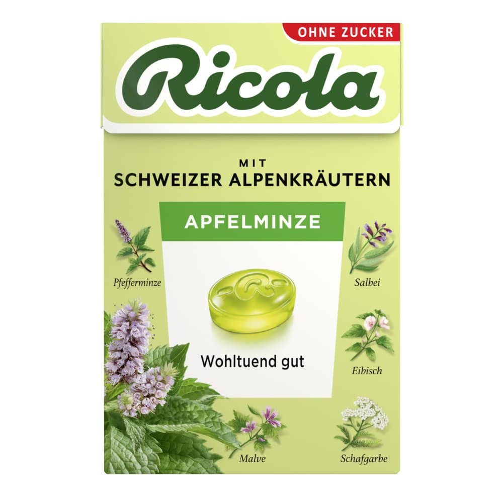 Ricola Apfelminze Kräuterbonbon zuckerfrei 50 g Bonbons
