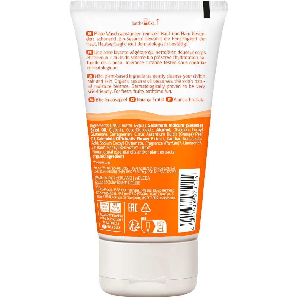 Weleda Kids 2in1 Shower & Shampoo Fruchtige Orange 150 ml Duschgel