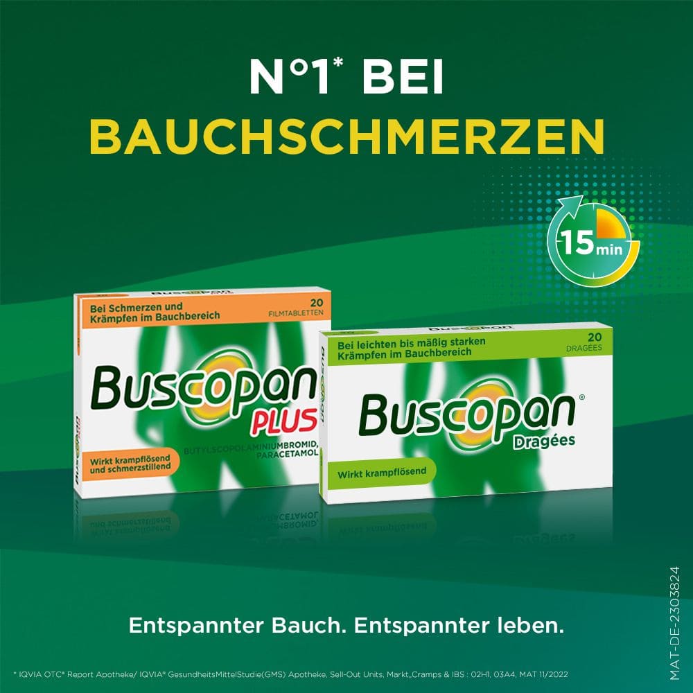 Buscopan Dragees - bei Bauchschmerzen & Bauchkrämpfen 50 St Überzogene Tabletten