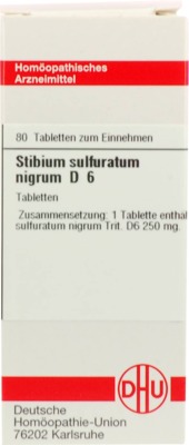 STIBIUM SULFURATUM NIGRUM D 6 Tabletten 80 St Tabletten