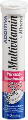 ADDITIVA Multivit.+Mineral Pfirsich R Brausetabl. 20 St Brausetabletten