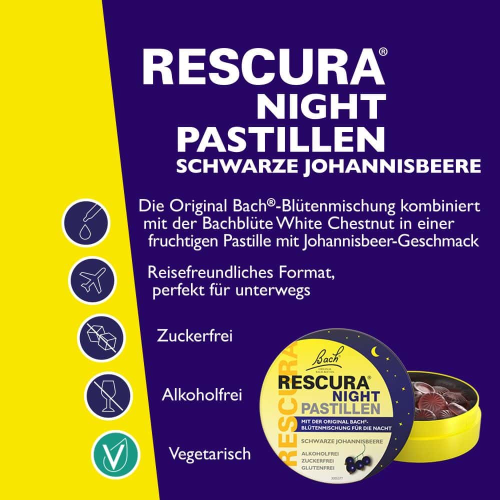 Bach RESCURA NIGHT PASTILLEN schwarze Johannisbeere 50 g Pastillen