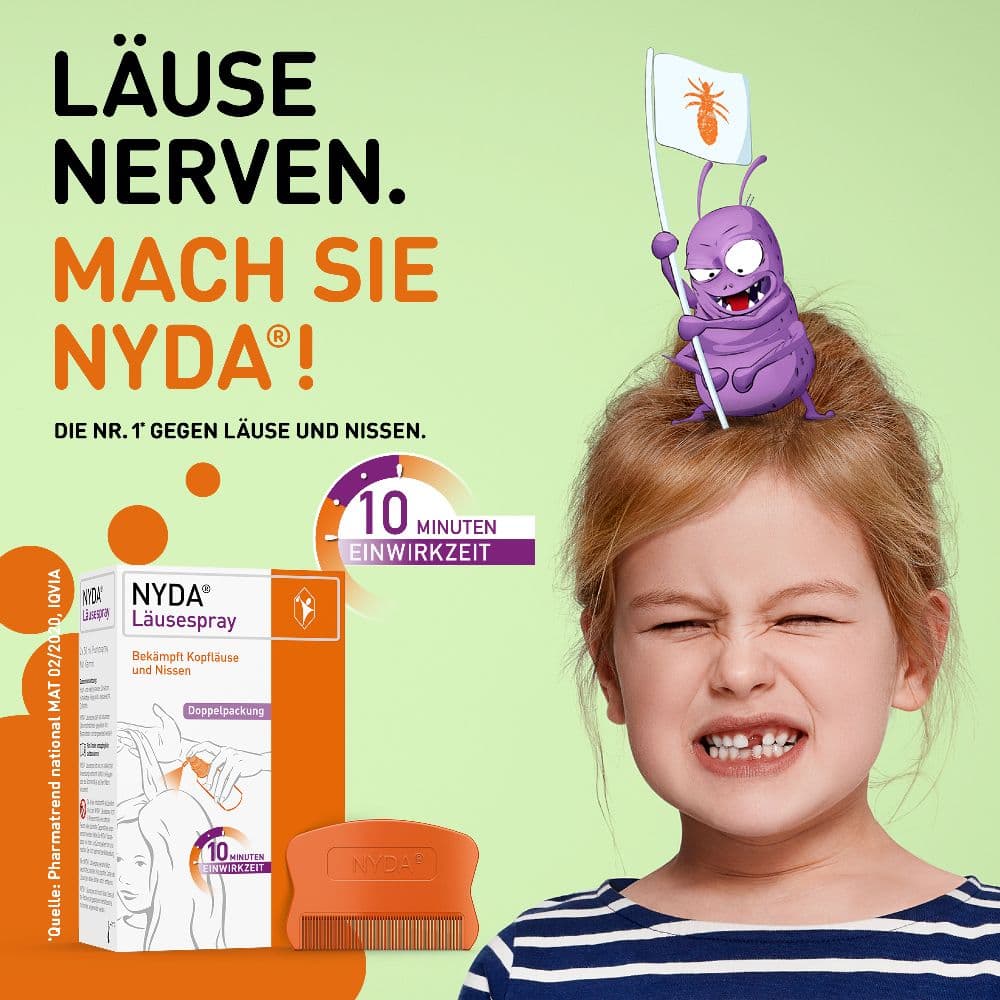 NYDA Läusespray gegen Kopfläuse & Nissen 2x50ml 2X50 ml Pumplösung