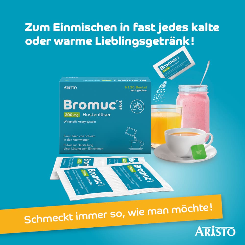 Bromuc akut 200mg Hustenlöser 20 St Pulver zur Herstellung einer Lösung zum Einnehmen