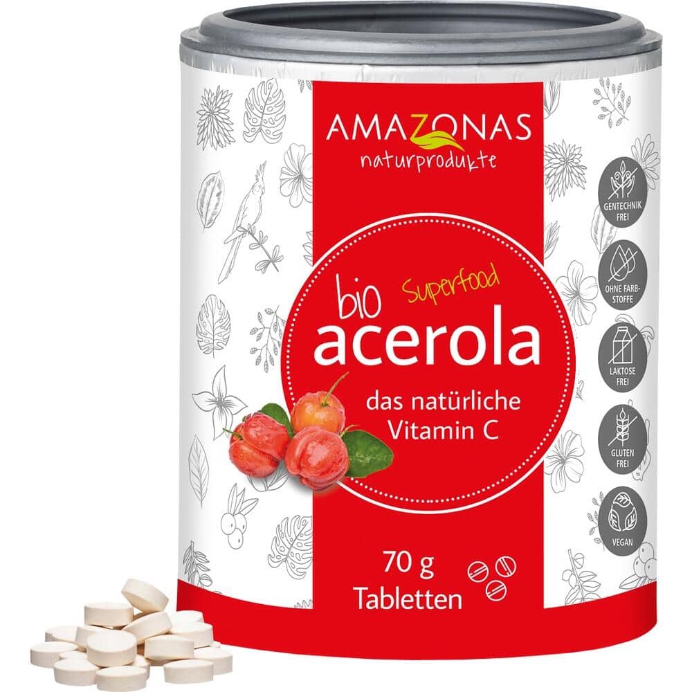 AMAZONAS Bio Acerola Pulver  70 g Lutschtabletten